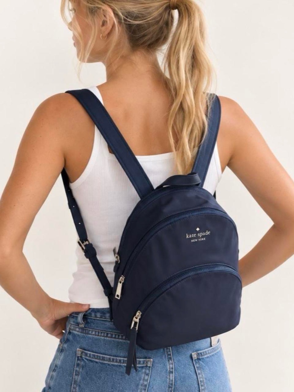 kate spade navy nylon small backpack